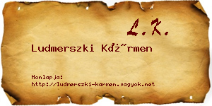 Ludmerszki Kármen névjegykártya